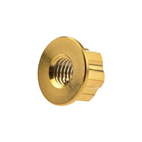 Image of Titanium M6 M8 M10 M12 M14 M16 Flange Bolt Nut Bicycle Motorcycle Rear Axle Car Modification Accessories Pack of 6 (M14 Pitch 1.5mm, Gold)