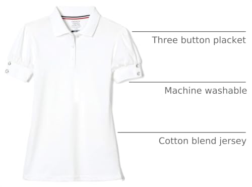 Image of French Toast Girls Puff Sleeve Double Button Polo