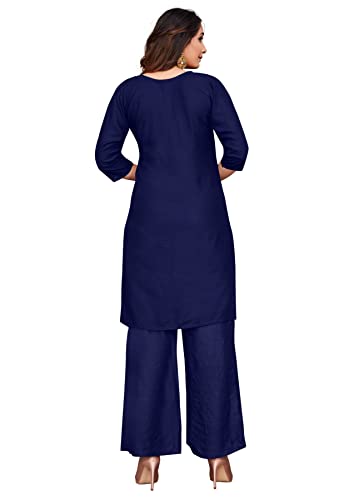 Embroidered Women's Rayon Kurta With Palazzo & Dupatta Salwar Sui...