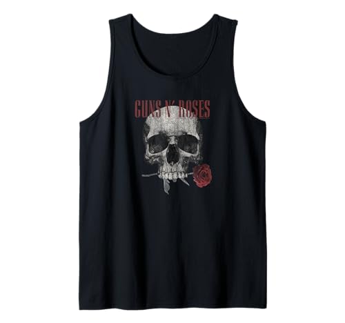 Guns 'n' Roses Hard Rock Band Flower Skull by Rock Off Camiseta sin Mangas