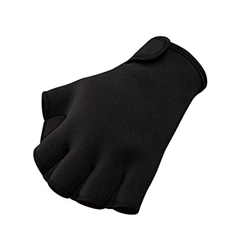 Excerey Webbed Power Swimming Gloves Webbed Gloves Aquatic Fitness Training Aqua Fit For Men, Women, Scuba Diving, Snorkeling, Spearfishing, Surfing ( Black, M) #TOP20
