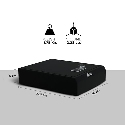 Ozone 2.28 Litres Digital Safe Locker for Home & Office – Digital Lock, 1-Way Unlocking (Password), Size: 60H x 190W x 275D mm, Weight: 1.75kg, 2-Year Warranty