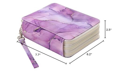 Image of 72 Slots Pencil Case Organizer w /Removal Handle Strap | 3-Layer Zipped Pencils Box Large for Colored Pencils Watercolor Pencils for Office and Travel for Artist