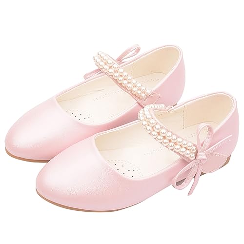 Girls Dress Shoes Toddler Flower Girl Dress Shoes Little Girl Ballet Flats Pearl Strap for Toddler Dress up Shoes