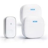 ワイヤレスチャイム 玄関ドアベル 呼び鈴 呼び出しチャイム 音と光で呼び出し 38曲 4段階音量調節 防水 防塵 介護 飲食店/玄関/浴室などに適用 最高300M無線範囲 C536 (ホワイト 1送信機 2受信機)