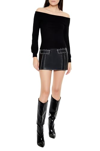 Image of Forever 21 Women's Fitted Off-The-Shoulder Sweater