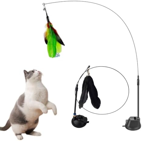 Brinquedo Gato Varinha Pássaro Com Ventosa Fixa Chao Parede Janel...