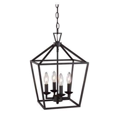 Black Friday 🔥 Ciata 4 Light Candelabra Shape, Incandescent Bulb Type, Indoor Pendant with Open cage Style Shade. (Rubbed Oil Bronze)
