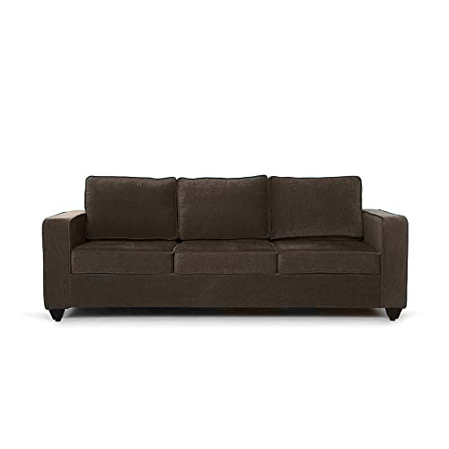 Image of Wakefit Sofa Set | 3 Year Warranty | Sofa 6 Seater, 6 Seater Sofa for Living Room, Wooden Sofa Set, Sofa Set 3+2+1 Seater - Napper(Malphino : Dark Earth)