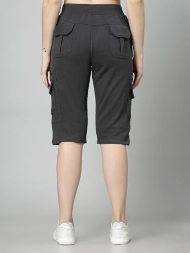 Image of UZARUS Womens Cargo Capri Shorts with 9 Pockets