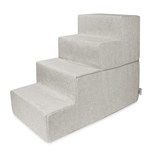 Image of Best Pet Supplies Foldable Pet Steps /Stairs with CertiPUR-US Certified Foam Sand, 4-Steps (H: 22 inch) (STF249-L)