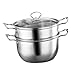 Zerodeko Pentola Per Cottura a Vapore in Acciaio 20cm Vaporiera Manici Ergonomici Per Cucina e Zuppe Per Verdure e Alimenti immagine