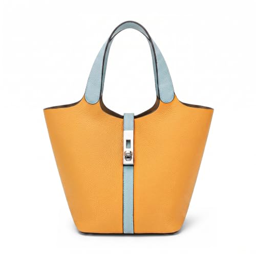 Image of Tote Bag for Women Vegan Leather Bucket Purse for Women Top Handle Handbag Shoulder Bag with Detachable Small Purse