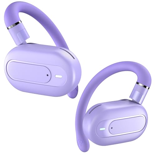 AITIDE OpenBuds Lightweight True Open Ear Wireless Earbuds with Multi-Angle Adjustment, Bluetooth 5.4 Headphones with Dual-Axis Design for Long-Lasting Comfort (Purple)