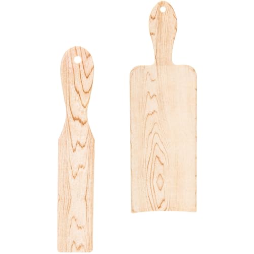POPETPOP Lot de 2 Palettes à Mèches en Bois Effet Grainé Grandes et Petites Outil de Coloration Capillaire Polyvalent pour Salon et Usage Domestique Planche à Teinture pour Mèches et