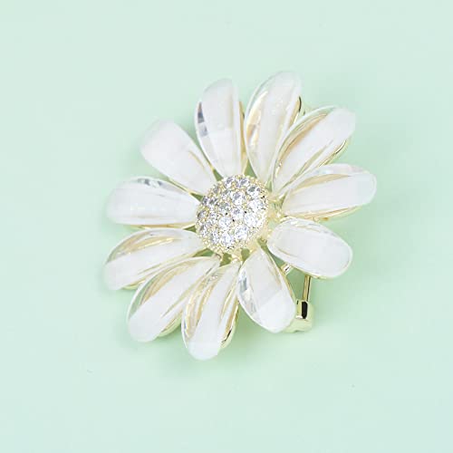 Image of Daisy Boutonniere Flower Lapel Pin Brooch Breastpin Sunflower Tie Pins Tie Tack Pins for Women Hat Jacket Suit