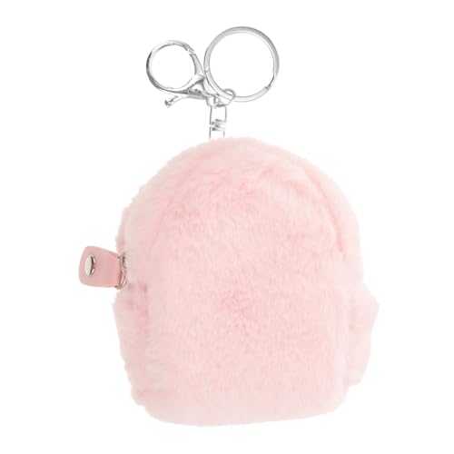 Plush Purse for Little Girl Soft Portable Mini Coin Pouch with Keyring Compact Cute Plush Bag for Earphone and Key Storage