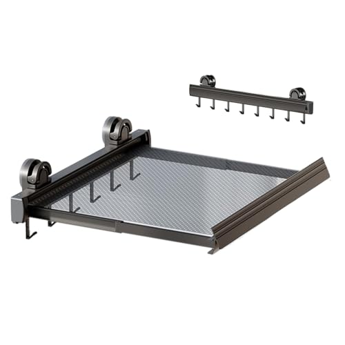 Laundry Drying Rack Wall Mount,Folding Clothes Drying Solution with 6 Hooks,Retractable Suction Cup Wall Mounted Clothes Drying Rack with Net for Shoes Socks Underwear