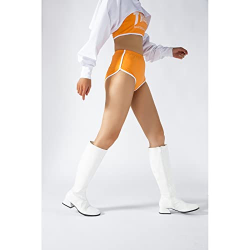 GOGO Boots for Women, Knee High Boots, Low Block Heel Zipper Boots Ladies Party Dance Shoes2