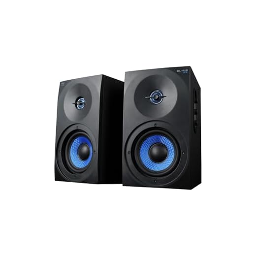 Woxter Dynamic Line DL-410 FX - Altavoces gaming con estéreo 2.0 (autoamplificados con 150 W de potencia, madera, woofer de 4", 2 Tweeter, 3.5 mm, RCA, bass réflex, control de volumen), negro