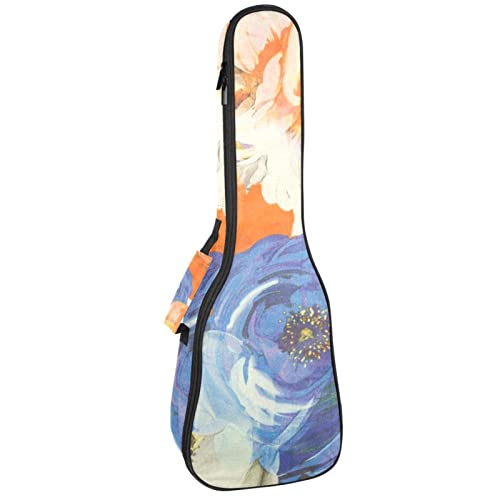 Sac robuste pour ukulélé concert tissu tissé pivoine rembourré 10mm