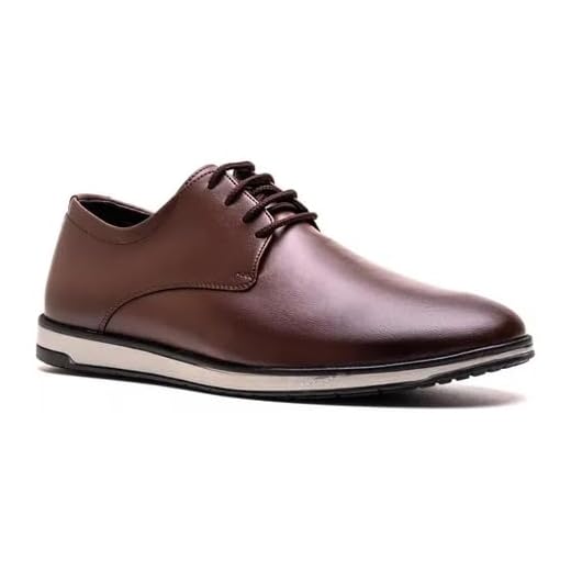 Sapato Social Masculino Estilo Oxford Sola de Borracha Esporte Fino (Marrom, BR, Adulto, Numérico, 40)