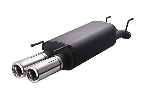 V-MAXZONE PARTS Sport Exhaust Muffler Black Steel Tailpipe Stainless Steel Double Round Tips 90mm Compatible with Opel Omega B Sedan 2.5 V6 125kW 170HP 1994 1995 1996 1997 1998 1999 2000