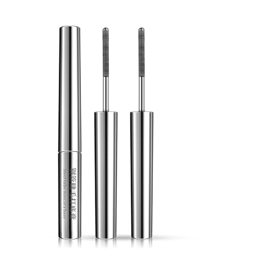 Facelove Iron Eye Mascara, Iron Eye Schwarz Mascara mit Metallbürste, Ironeye Mascaras, 3D Curling Wimperntusche, Borstenlose Metallwimpernbürste, Natürlich Wasserdicht Schwarz (2PC)