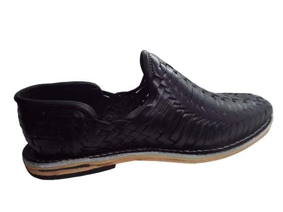 GCENTERPRISE, Mexican Huaraches for Men, black huaraches, guaraches Mexicanos para Hombre, Rayadillo Negro4