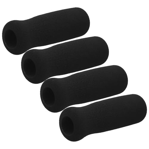 Levemolo 4 Empuñaduras de Muleta Antideslizantes de Esponja Negras, Gruesas y Fáciles de Instalar para Bastones y Andadores, Ideales para Personas Mayores