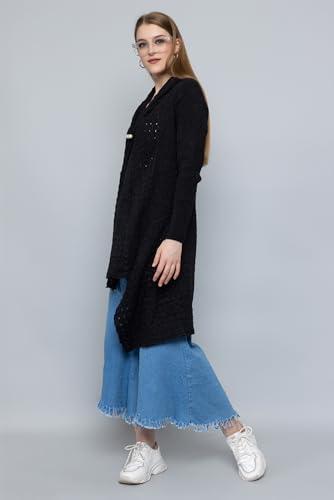 Image of Wear lusso Women's Woolen V-Neck Open Front Shrug Cardigan | Long Sleeve Winter Sweater for Girls & Ladies | Stylish Warm Outerwear in Trendy Colors