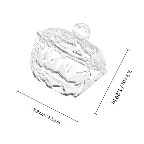 3 vasos de cristal para polvo de uñas con tapa miniatura 2