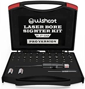 Professional Laser Bore Sight Kit Multiple Caliber, Upgraded Red Bore Sighter with 30 Adapters Button Switch Perfectly Choice for.17 to 12GA Rifles Pistols, Provides Powerful Support for Hunting