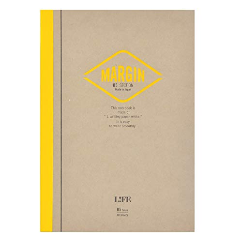Carnet japonais B5 jaune à grille en papier d'exception pour stylos plumes