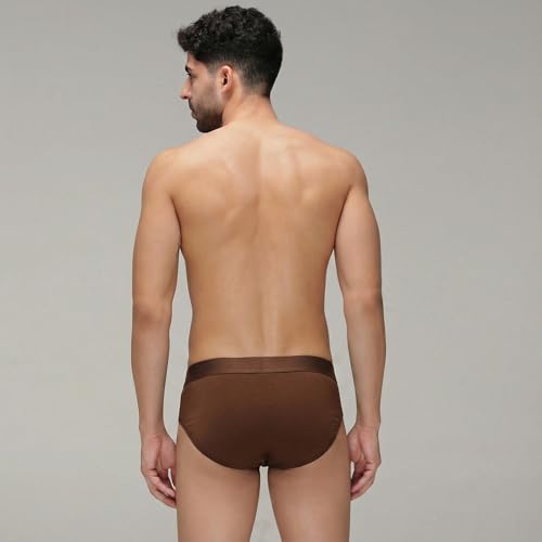 Image of Zoiro Men's Fluid-Fabric Brief | Micro Nylon Waistband | 4-Way Stretch Soft Supple Fit | Skin-Friendly Breathable Innerwear | 90% Cotton 10% Spandex