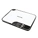 Salter, Bilancia da Cucina Digitale con Funzione Tagliere, Bilancia con Piatto in Vetro Antigraffio, Ampio Display LCD, Capacità 5 Kg, 23x17 cm, Acciaio Inox Cromato e Bianco
