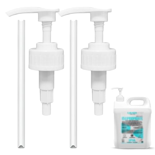 5-Liter-Pumpspender 2er Set Pelican-Pumpspender für Isopropanol 5,0 Liter Behälter, Pumpspender für 38/410 Gewindebehälter – Ein Hub Entspricht 4ml Dosierung Ideal für Isopropanol Reiniger Alkohol Öle
