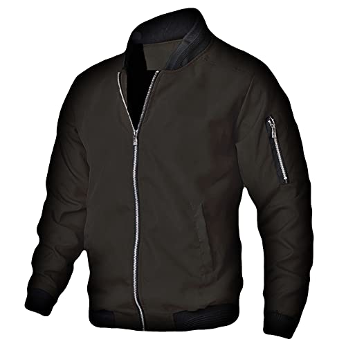 zuoxiangru Cazadoras Bomber Cortavientos Ligeras para Hombre (#70 Negro,L) Cover