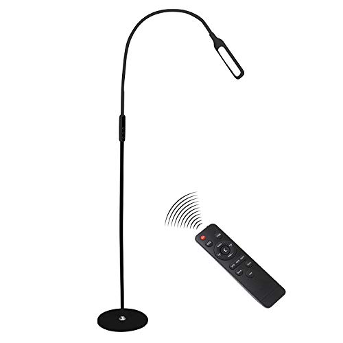 Floor Lamp, Floor LED Lamp LED Light Lamp Remote Control & Touch Adjustable Flexible Gooseneck by Syrinx (Black)