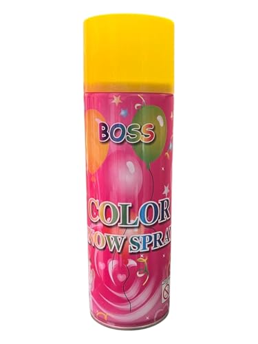 Image of BOSS Natural Skin-Friendly Holi Snow Spray Bottle | Non-Toxic organic natural colour 750ML-YELLOW