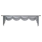 Luxury Valances for Living Room with Beads Crystals Grey Waterfall Swag Waterfull Valance Bedroom Di