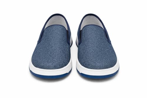 Image of Marswalk Men's Casual Slip-On Shoes, Blue Canvas, Breathable, Lightweight, Rubber Sole