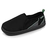 Isotoner Chaussons pantoufles Charentaises homme suédine, semelle bloup xtra confort, bon maintien, 45 EU, noir