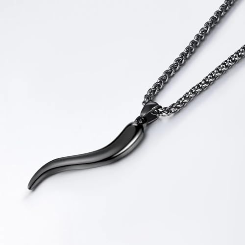 925 Sterling Silver Italian Horn Cornicello Necklace For Women And Men - 14k Yellow Gold Luck Amulet Italian Horn Necklace Chili Pepper Necklace Horn Charm Pendant Jewelry4