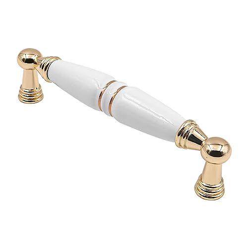 ZONADAH Set of 4 Cabinet Ceramics Handles, Hole Distance 128mm, White Ceramics Cabinet Pull Handles - Image 2