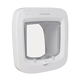 PetSafe Microchip Cat Door - Smart Programmable Collar Door with 4-Way Locking System, Energy Efficient Seal, Durable Plastic Flap & Low Battery Indicator - Battery Powered in & Out Freedom