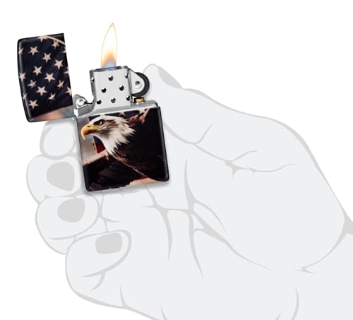 Encendedor Zippo Eagle con bandera americana 46383 miniatura 3