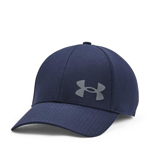 Under Armour Men's Iso-Chill Armourvent Fitted Baseball Cap , Academy Blue (408)/Pitch Gray , Medium/Large