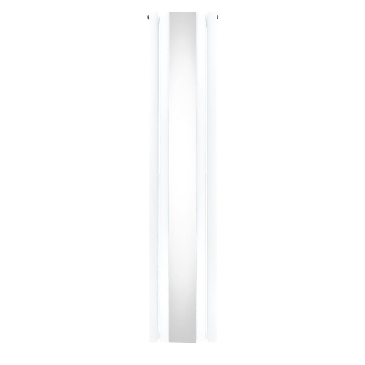 Radiador de Columna Ovalada con Espejo| 1800 mm x 380 mm | Blanco | Acero Premium | Cepillo de Limpieza y Kit de Fijación GRATIS | Calefactor, Estufa, calefacción Central Radiador de Pared