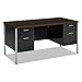 HON 34000 Series Double Pedestal Desk, 60W X 30D X 29 1/2H, Mocha/Black